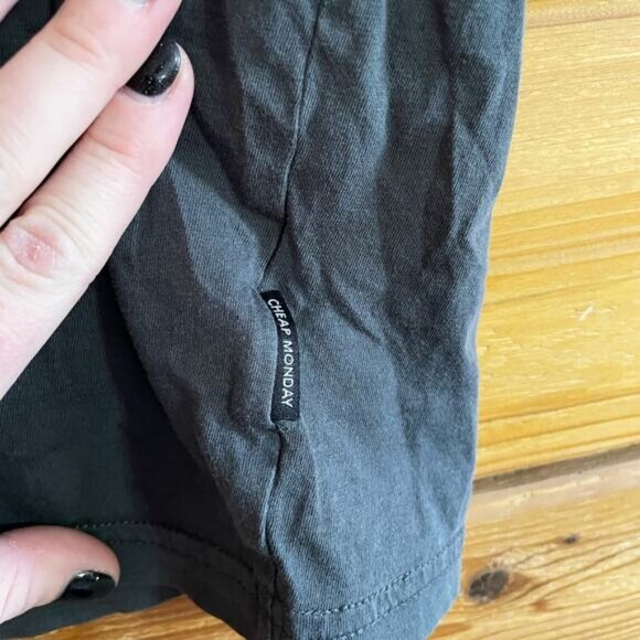 Cheap Monday Grey High Neck Classic T Shirt Size: XS - Picture 3 of 6